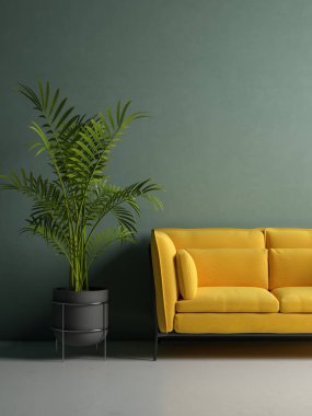 kavramsal içsel oda 3D illüstrasyon