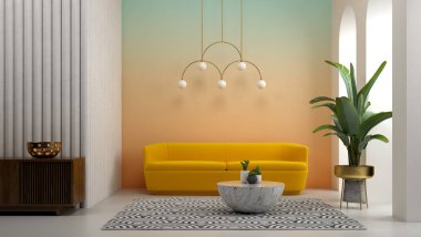 kavramsal içsel oda 3D illüstrasyon