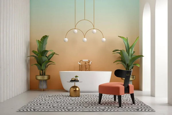 Conceptual interior bathroom 3d illustration — 图库照片