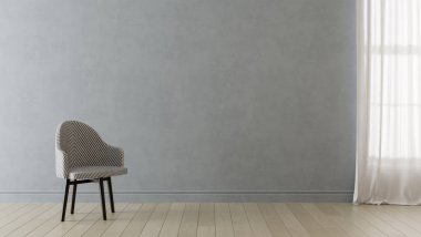 Modern oturma odasının içi 3 boyutlu.