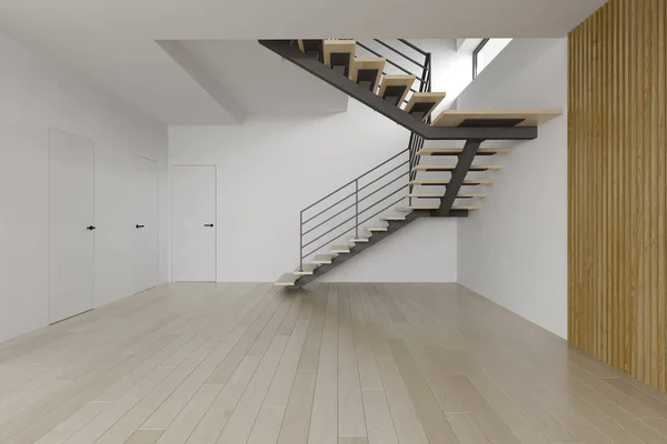 Intérieur Chambre Vide Avec Escalier Rendu — Photo