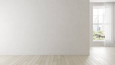 Boş 3 boyutlu modern oturma odasının içi