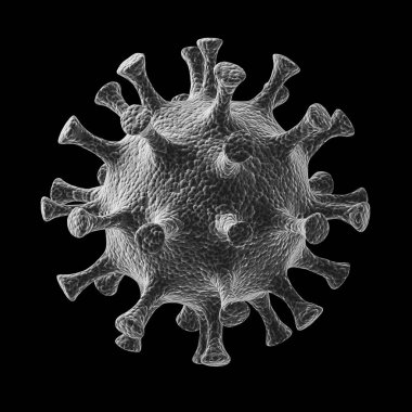 Coronavirus 2019-ncov Mikroskop virüsü yaklaşıyor. 3d oluşturma.