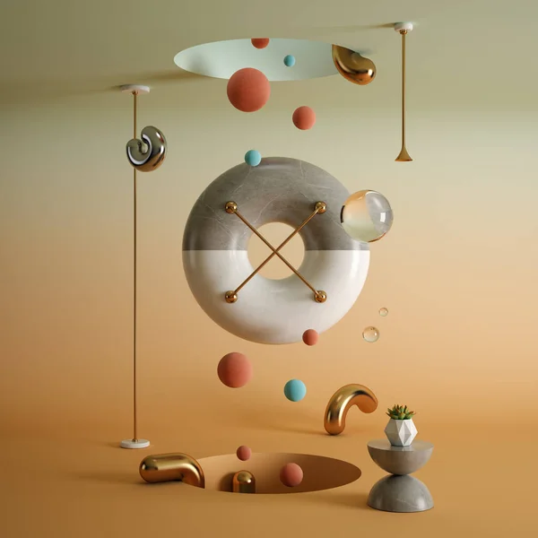 Surrealismo Abstrato Forma Arte Renderização — Fotografia de Stock