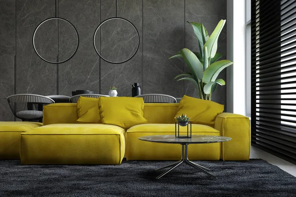 Modern Oturma Odasının Minimalist Dekorasyonu — Stok fotoğraf