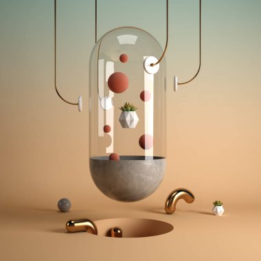 Soyut sürrealizm şekil sanatı 3D biçimlendirme