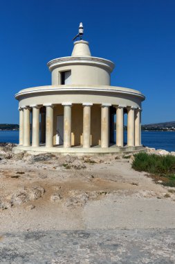 Deniz feneri, St. Theodore Argostoli, Kefalonia, muhteşem deniz manzarası