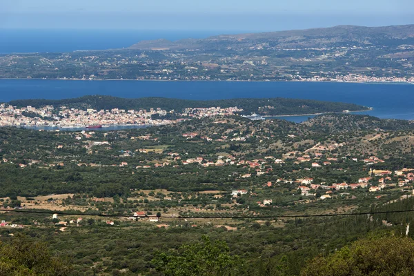 Дивовижна Панорама Аргостолі місто, Kefalonia, Іонічні острови — стокове фото