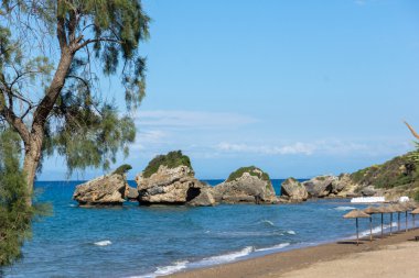 Porto Kaminia beach, Zakynthos Adası Panoraması