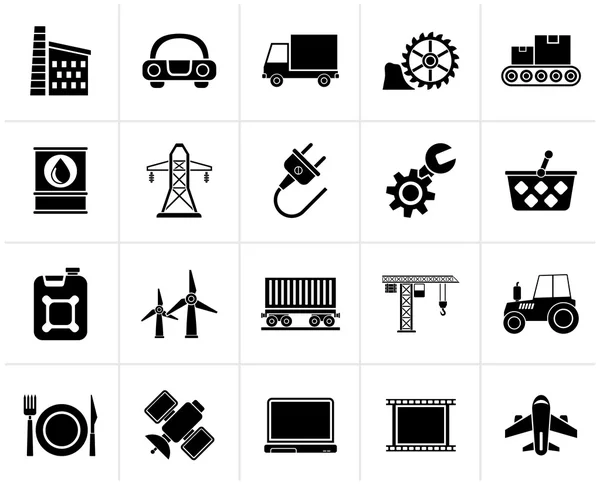 Black Business and industry icons — Stock Vector