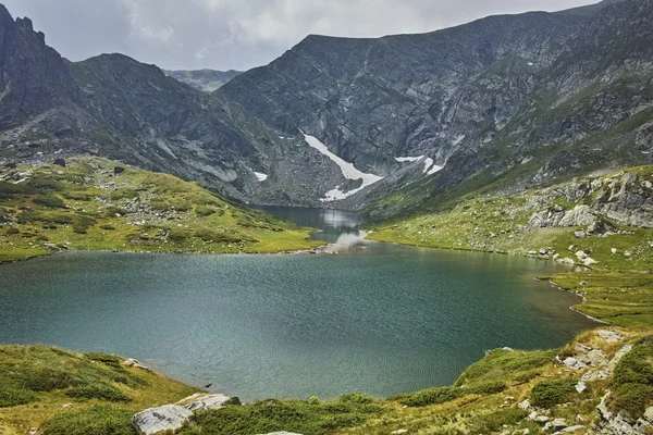 Amazing Panorama of The Twin lake, The Seven Rila Lakes, — Stock Photo, Image