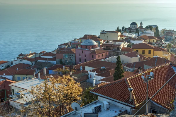 Panorama stupefacente alla città vecchia di Kavala, Macedonia orientale e Tracia — Foto Stock