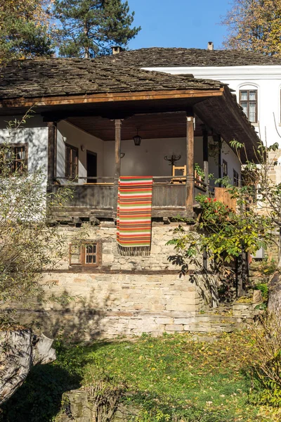 Зеленая трава и старый дом в селе Боженци Габровского района — стоковое фото