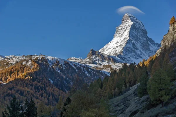 Amazing view of mount Matterhorn from Zermatt, Alps — Stock Photo, Image