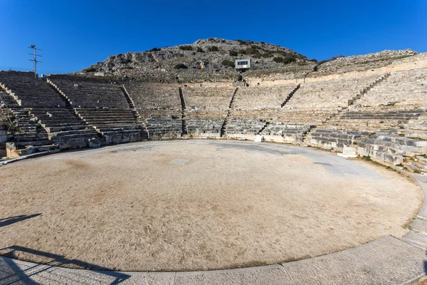 Ruïnes van oude amfitheater in het archeologische gebied van Philippi, Oost-Macedonië en Thracië — Stockfoto