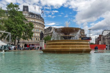 Londra, İngiltere - 16 Haziran 2016: Trafalgar Square, Londra, İngiltere