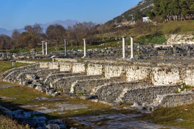 Antik Philippi, Doğu Makedonya ve Trakya arkeolojik alan sütunlara ile Panorama