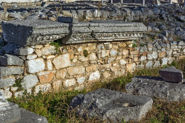 Ruínas na área arqueológica de Filipos antigos, Macedônia Oriental e Trácia — Fotografia de Stock