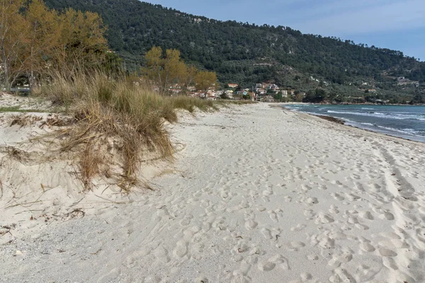 Panorama della spiaggia d'oro, isola di Taso, Macedonia orientale e Tracia — Foto Stock