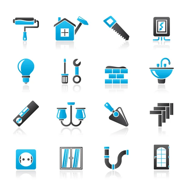 Iconos de reparación y renovación del hogar — Vector de stock