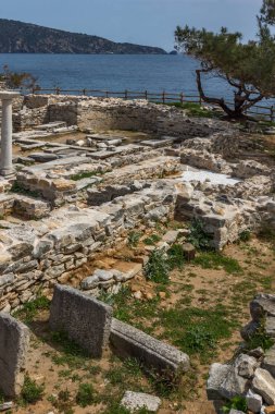 Aliki, Thassos Adası, arkeolojik site Panoraması Doğu Makedonya ve Trakya