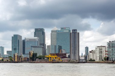 Londra, İngiltere - 17 Haziran 2016: Canary Wharf görünümünden Greenwich, Londra