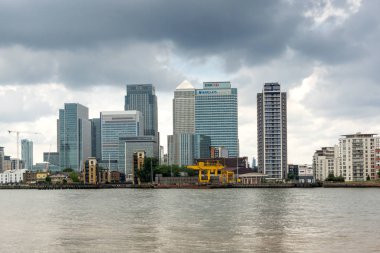 Londra, İngiltere - 17 Haziran 2016: Canary Wharf görünümünden Greenwich, Londra