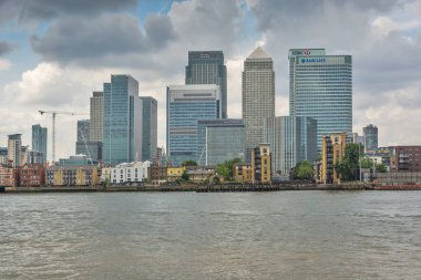Londra, İngiltere - 17 Haziran 2016: Canary Wharf görünümünden Greenwich, Londra