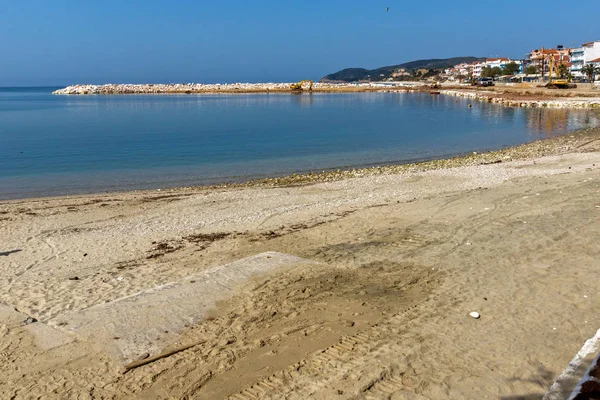 Panorama till Limenaria Beach, Thassos island, Östra Makedonien och Thrakien — Stockfoto