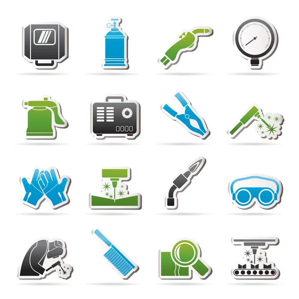 Welding and construction tools icons — Stock Vector