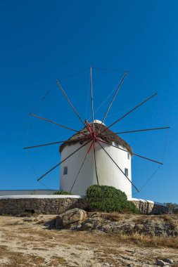 Beyaz yel değirmeni Mykonos Adası, Cyclades