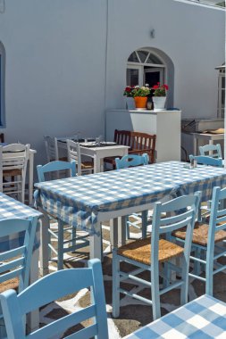 Naoussa şehirdeki, Paros Adası, Cyclades tipik Restoran