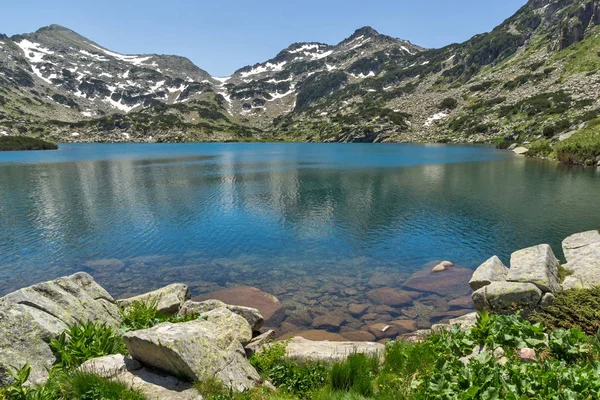 Demirkapiyski chuki 및 Dzhano 봉우리, Popovo 호수, Pirin 산의 파노라마 — 스톡 사진
