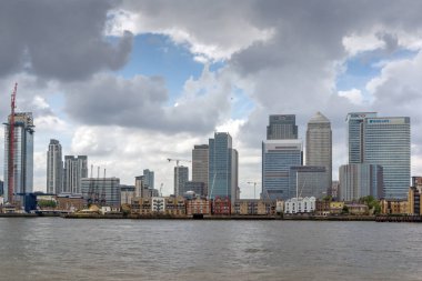 Londra, İngiltere - 17 Haziran 2016: Canary Wharf görünümünden Greenwich, Londra, İngiltere