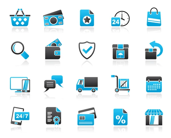 Iconos de comercio electrónico y tienda — Vector de stock