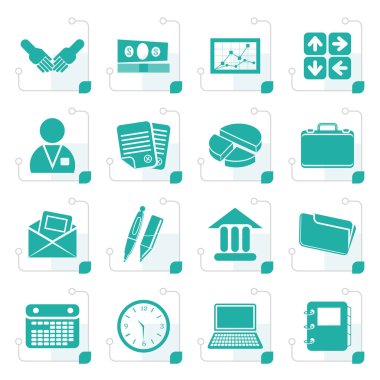 Stilize basit iş ve office simgeleri