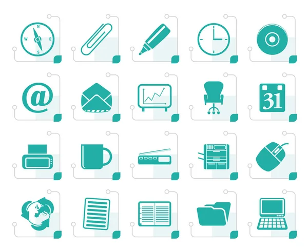 Stylized Office tools icons — Stock Vector