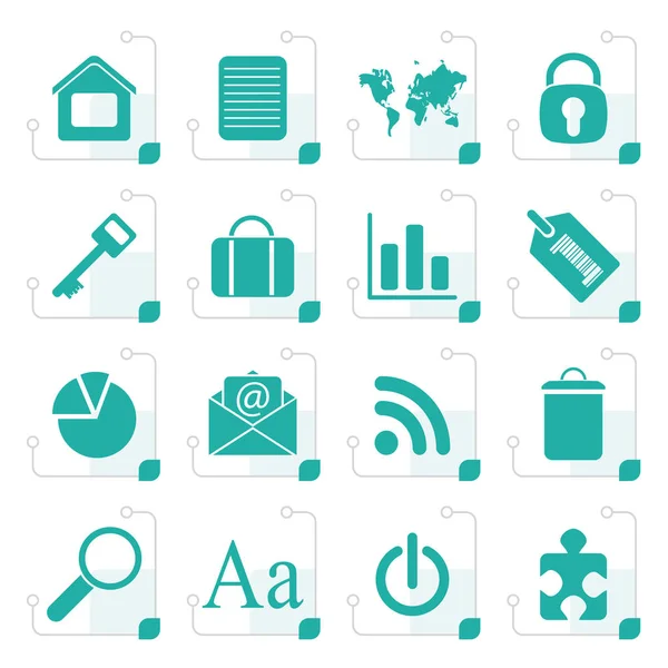 Stylized Simple Business and Internet Icons — Stock Vector