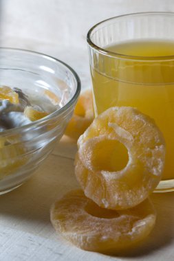 Ananas ve portakal suyu adet Yoğurtlu Servis Kahvaltı