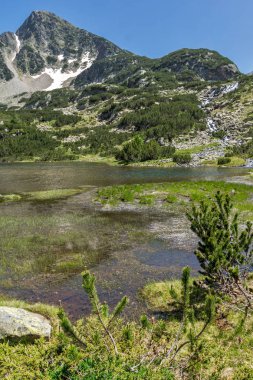 Muhteşem manzara balık göl ve Sivrya tepe, Pirin Dağı