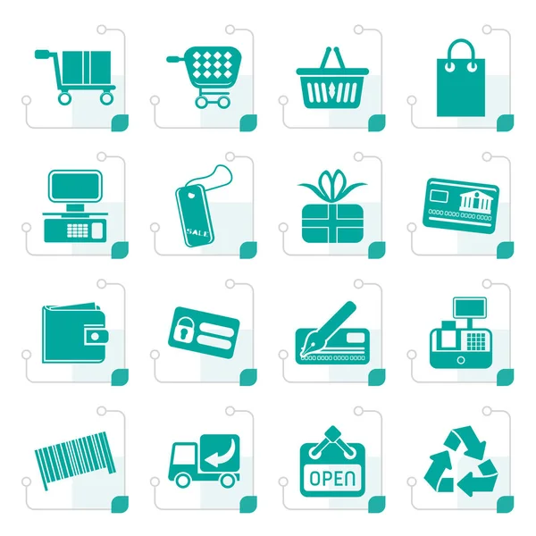 Stilize basit Online alışveriş simgeleri