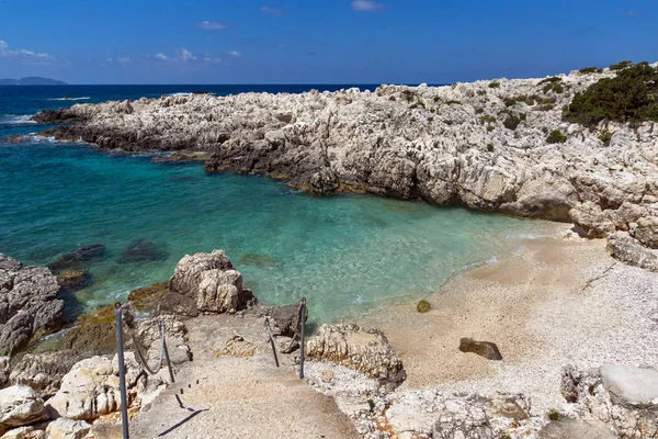 Panorama van Alaties Beach, Kefalonia, Ionische eilanden — Stockfoto