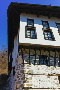 Stone street ve şehirdeki antik Melnik, Blagoevgrad bölge eski ev