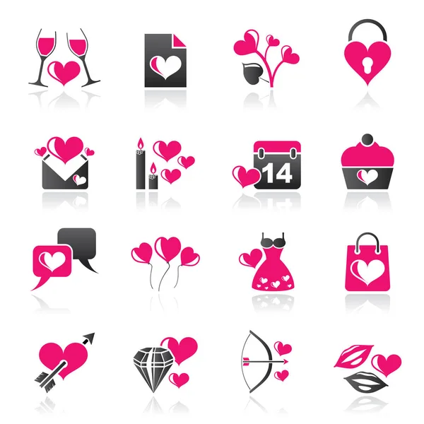 Love and Valentine Holidays icons — Stock Vector