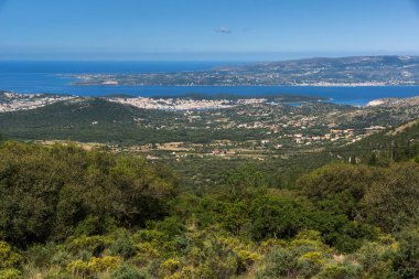 Muhteşem panoramik şehrin Argostoli, Kefalonia, Ionian Islands