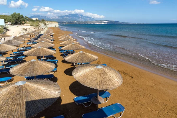 Vista panorâmica da Praia Xi, praia com areia vermelha em Kefalonia, ilhas Jónicas — Fotografia de Stock