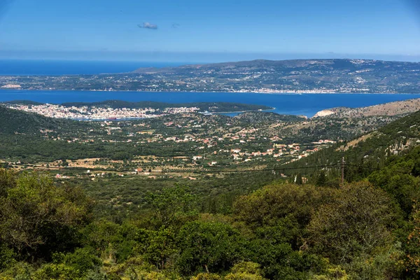 Şaşırtıcı Panorama Argostoli kasaba, Kefalonia, Ionian Islands