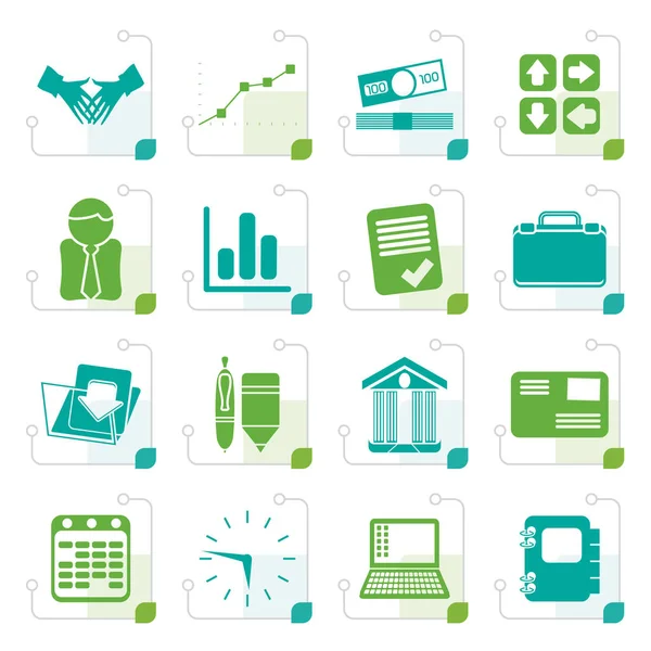 Stylized Business and Office icons — Stock Vector