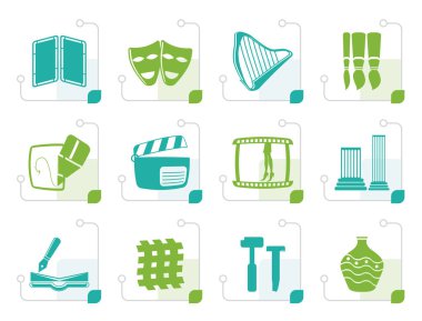 Farklı tür stilize bir sanat simgeler 