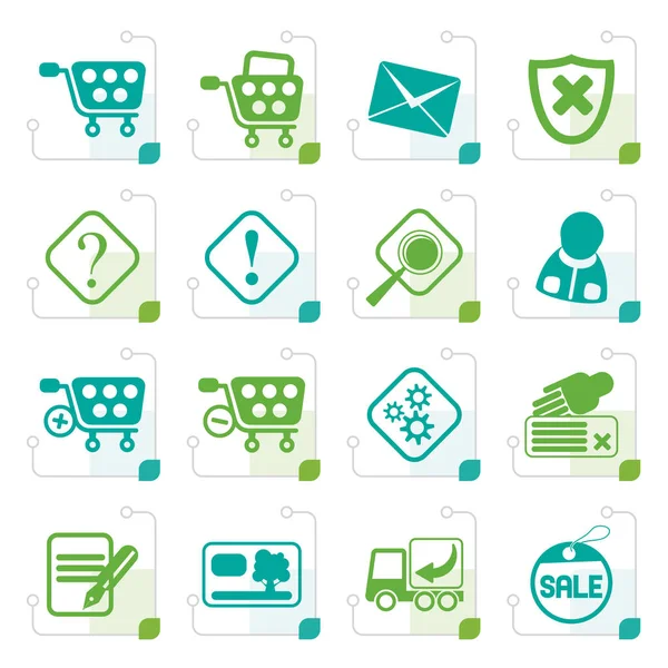 Iconos estilizados de la tienda online — Vector de stock